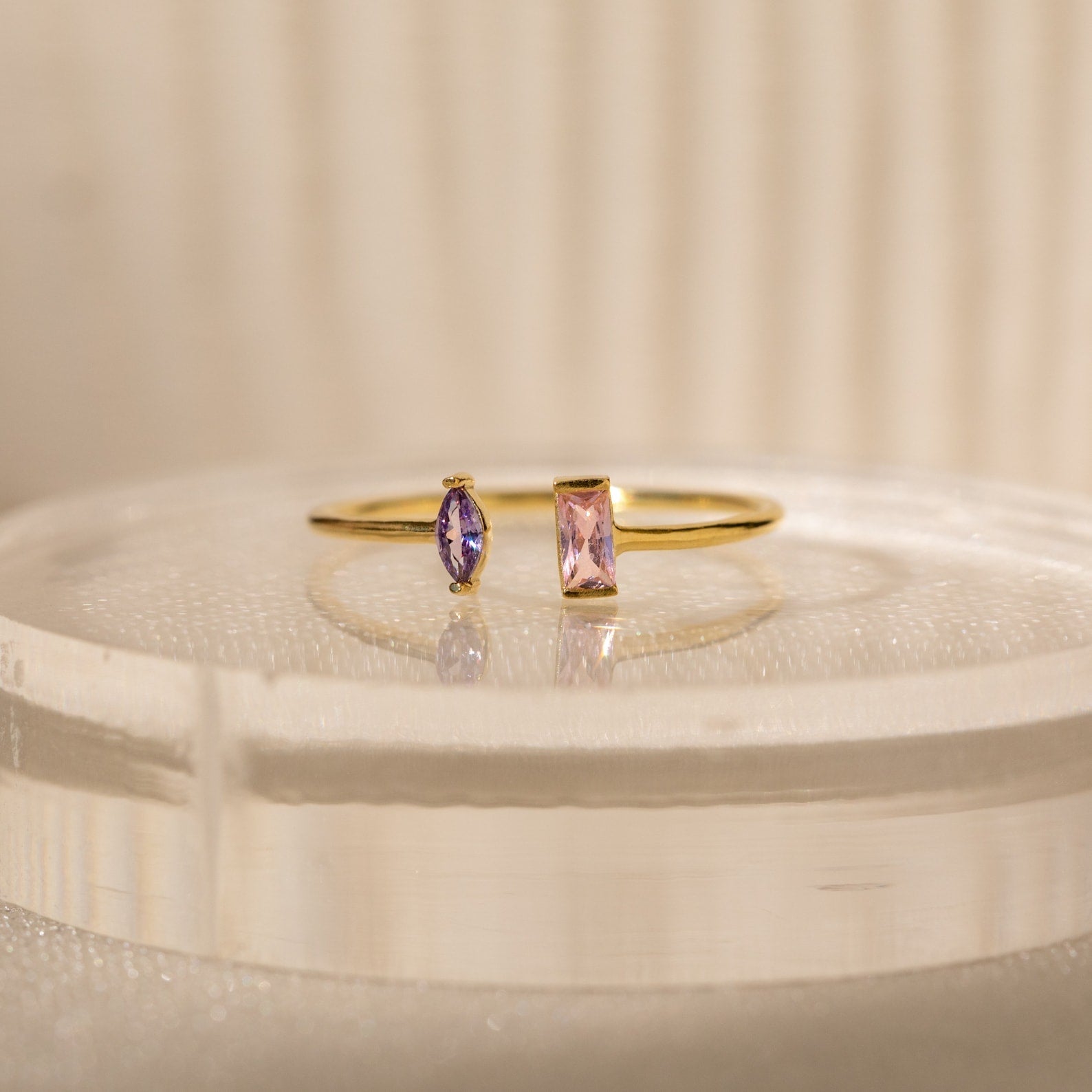 Personalized Elegance: Duo Marquise Baguette Ring